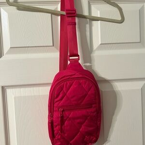 Vera Bradley Pink Quilted Sling Backpack